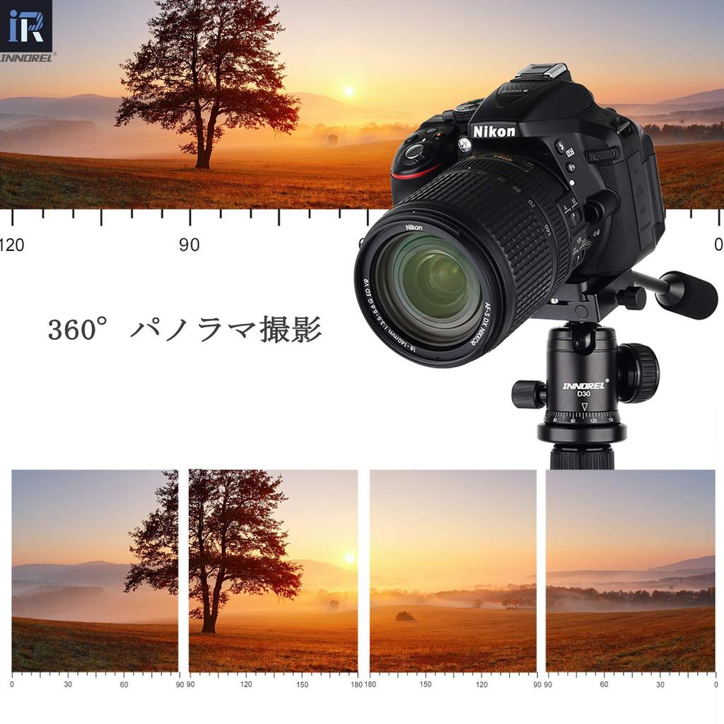 INNOREL Compact Ball Head with 8kg Weight 28mm Diameter Ball CNC Aluminum Alloy Monopod for and Video Two Quick Shoe Mounts Handle, Capacity, Head,