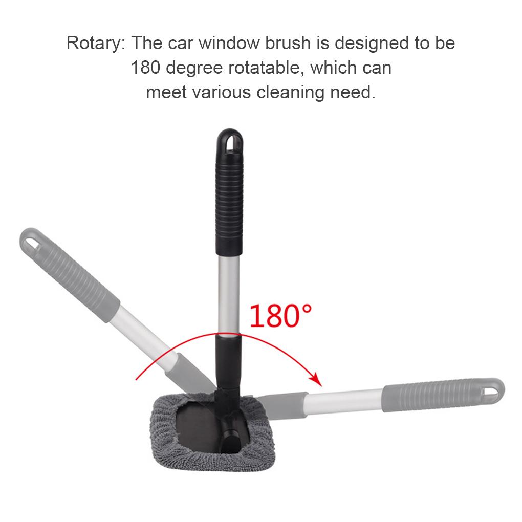 Alloy Rod Auto Windshield Brush Portable Reusable Washable Triangular Replacement Microfiber Cleaning Tool Accessories