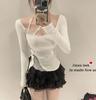 Spicy Girl One-Shoulder Irregular Lace Halter Top