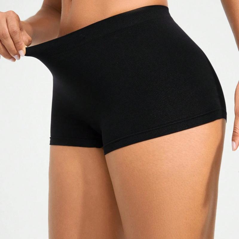 Seamless Mid-waist Tummy Control and Hip Lift Boxer Briefs Sports Fitness and Yoga Pants