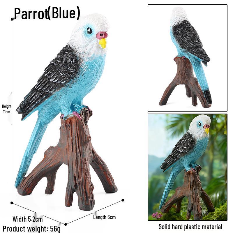 Kids' Bird Model Set: Toucan, Parrot, Ostrich, Peacock, Eagle, Pigeon, Owl.