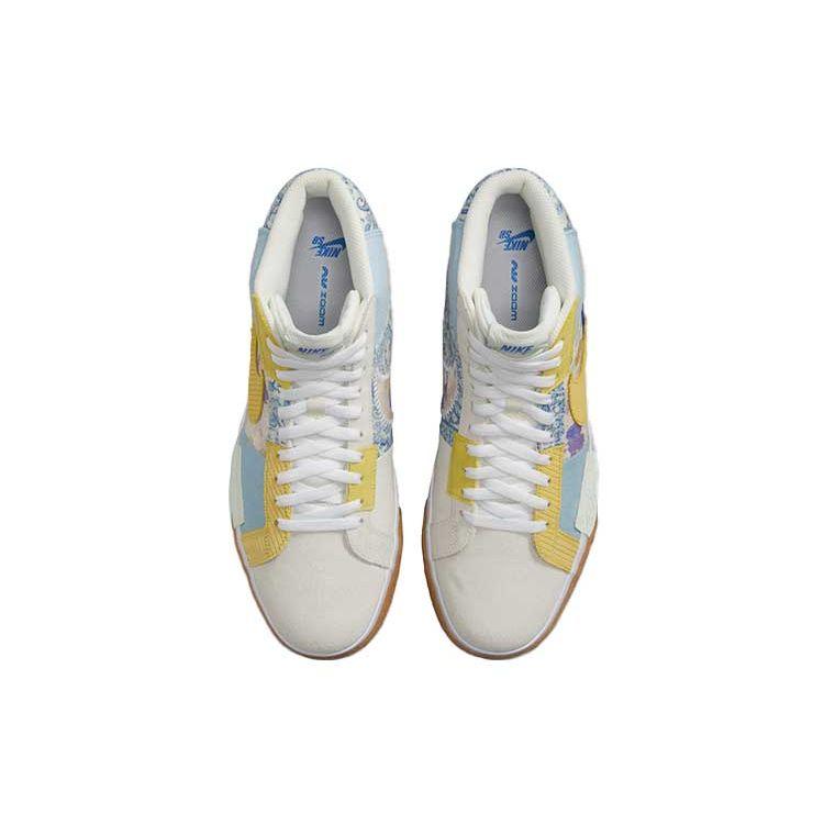 Nike Zoom Blazer Mid Premium SB Paisley Pack - Boarder Blue Unisex Sneakers Celery Barely-Green Racer-Blue DM0859-400