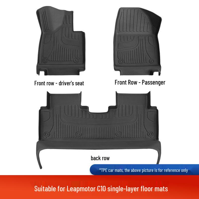 Leapmotor C10 Maßgefertigte Fußmatten, 25 Modelle, Vollständig umschlossen, Original-Autofarbe, Doppellagiges TPE.