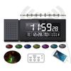 Digital Alarm Clock with Colorful Night Light, FM Radio, Date Week Temperature Humidity Display, 6 Alarms, Snooze, USB