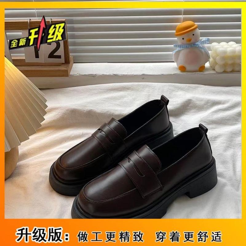 Black Small Leather Shoes Women's Autumn New Versatile Flat-bottomed Uniform Flat-bottomed Soft Girl Single Shoes