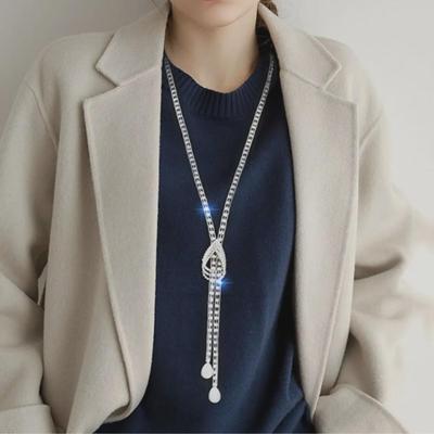Elegant Claw Chain Long Necklace: Simple, Versatile, High-End Luxury for Women – Perfect for Autumn and Winter Styles