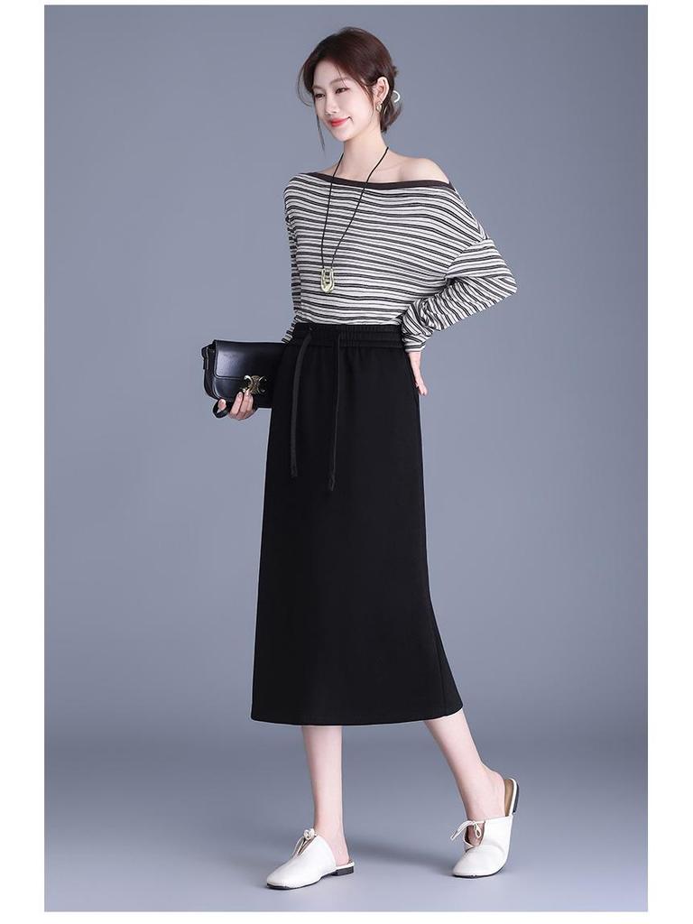 Drapey Commute Slimming Black Pencil Midi Skirt - Spring 2026 Collection