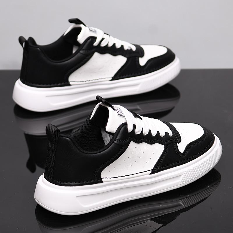 Spring and autumn heightened leather soft soles, summer breathable casual board shoes, trendy shoes 2 comfortable