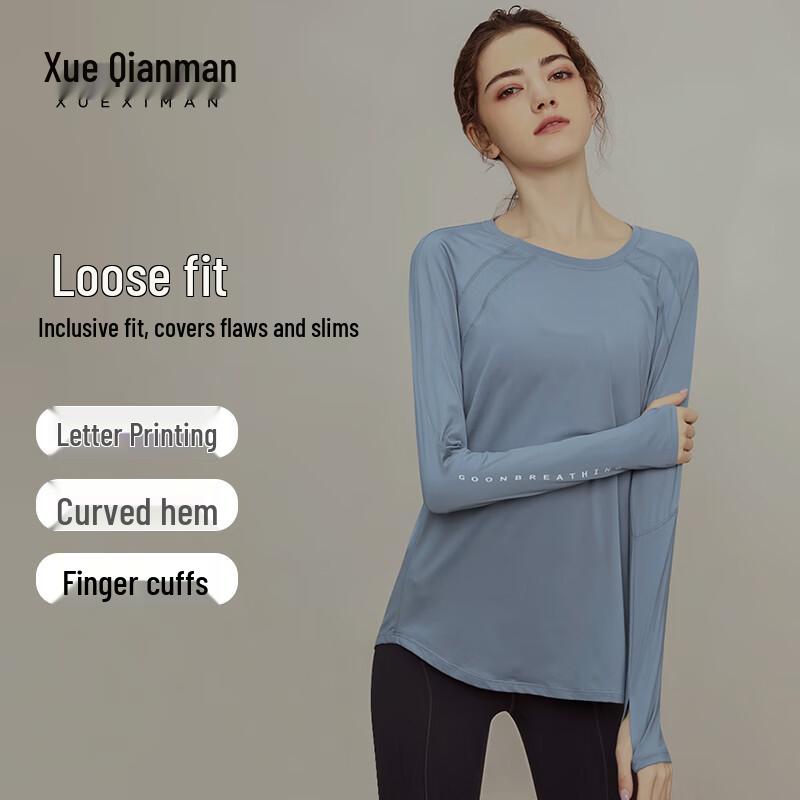 XUEXIMAN Women s Loose Fit Long Sleeve Yoga Top