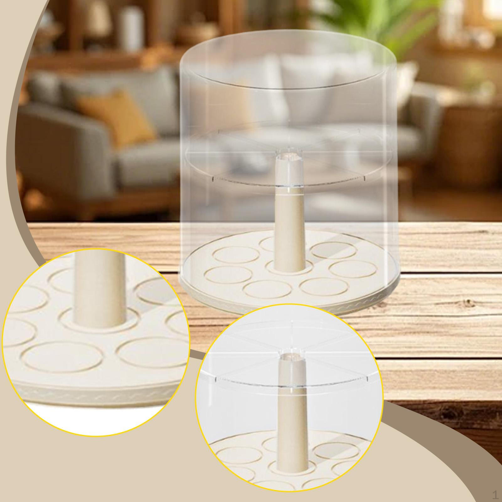 Rotation Figure Display Case,Clear Dustproof Showcase Doll Stand Organizer for Mini Toy