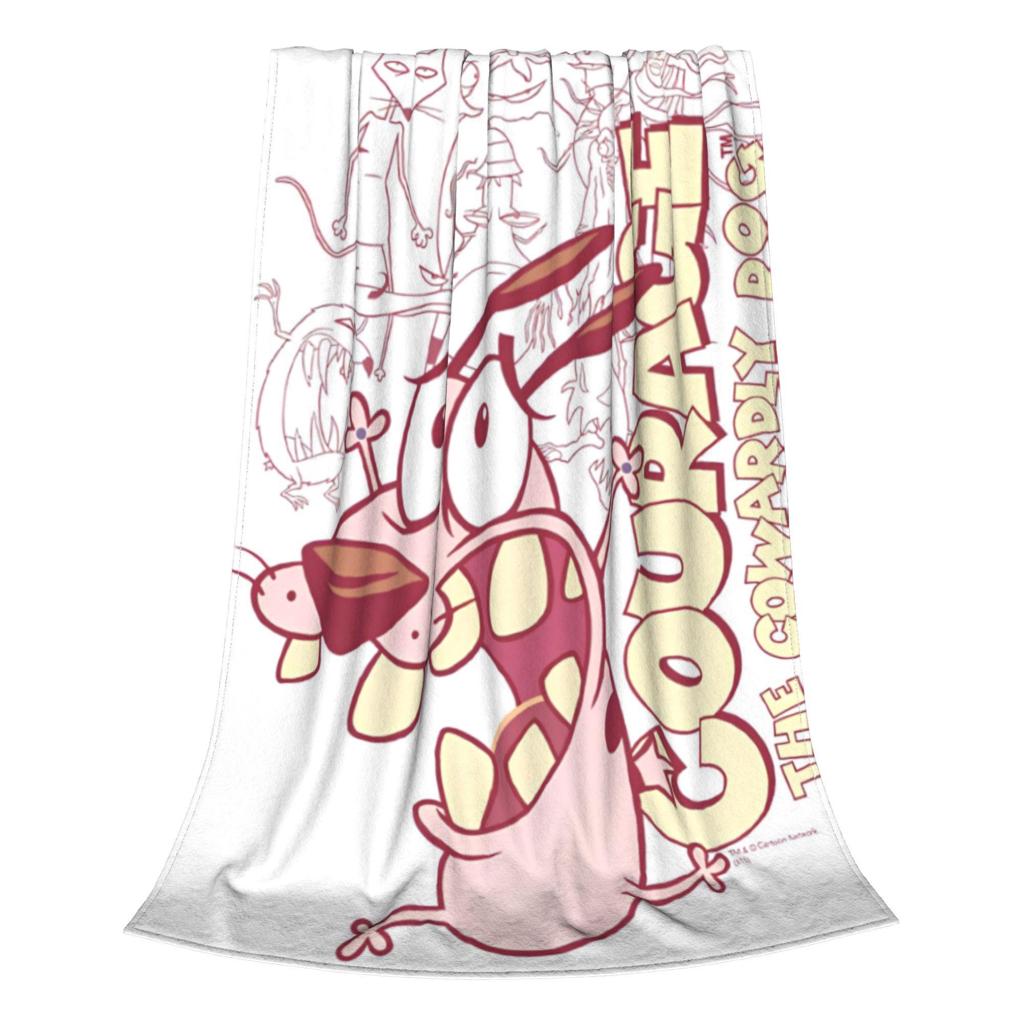 Cowardly Dog C-Courage Cartoon Funny Coral Fleece Plush Throw Blanket Cute Comedy Blankets for Bedding Car Soft Bed Rug 200x150cm 80x60in