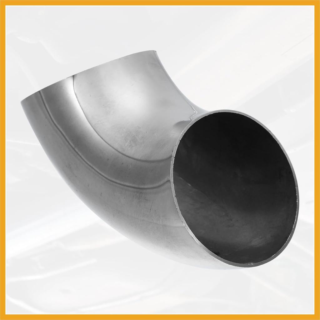 1pcs OD 3 Inch 90 Degree Mandrel Bend Elbow SS304 Stainless Steel Bend Tube Exhaust Elbow Pipe for Car Modified Exhaust System 3" Piping Silver Tone