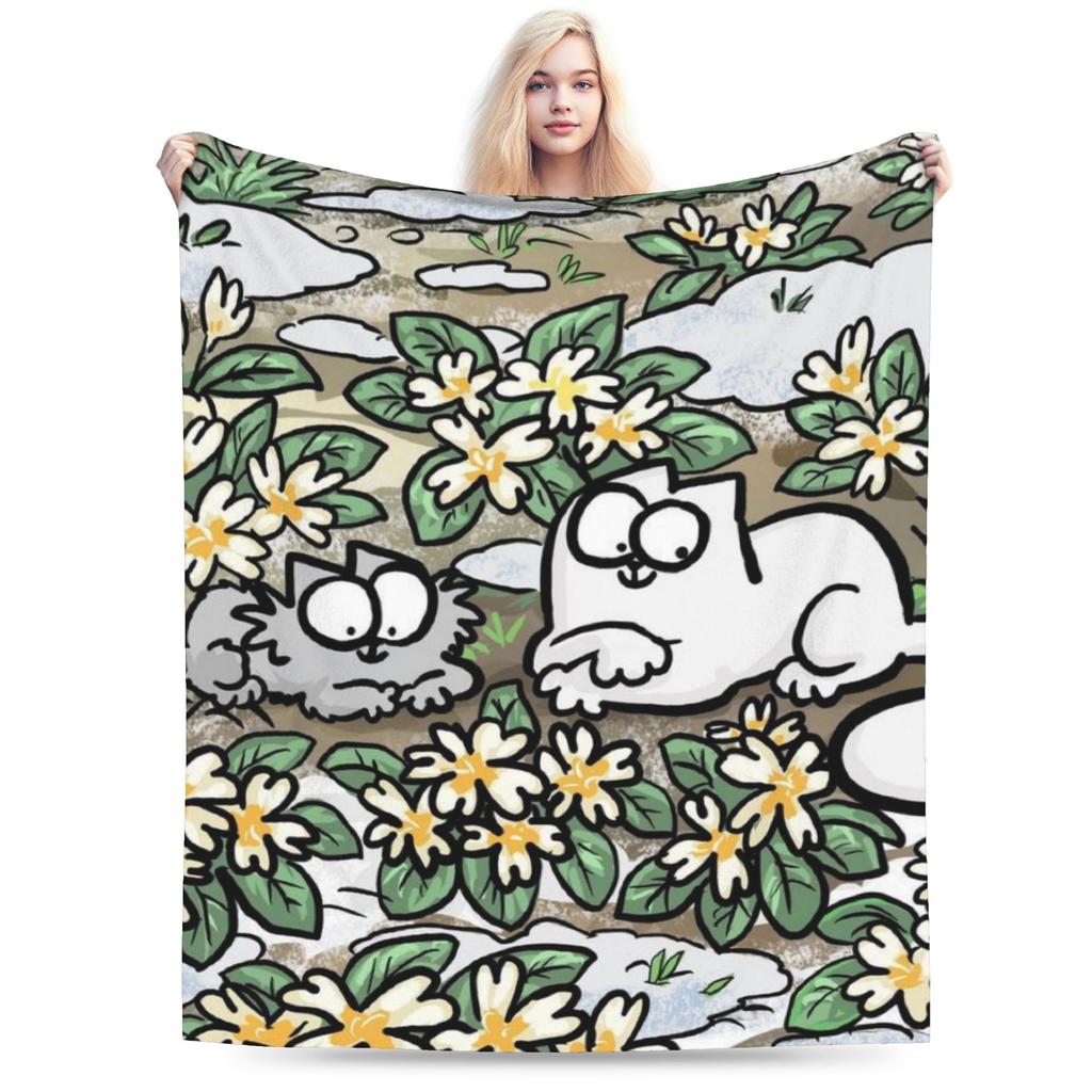 Simons Cat Blanket Super Soft Warm Throw Blankets for Bed 50x60 Inch Multi-size Bedspread