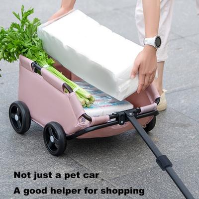 Yousheng Pet Stroller Dog Cart 4 Wheels Folding Small Dogs Cats Stroller Pet Strolling Cart for Travelling Shopping Walking Playing