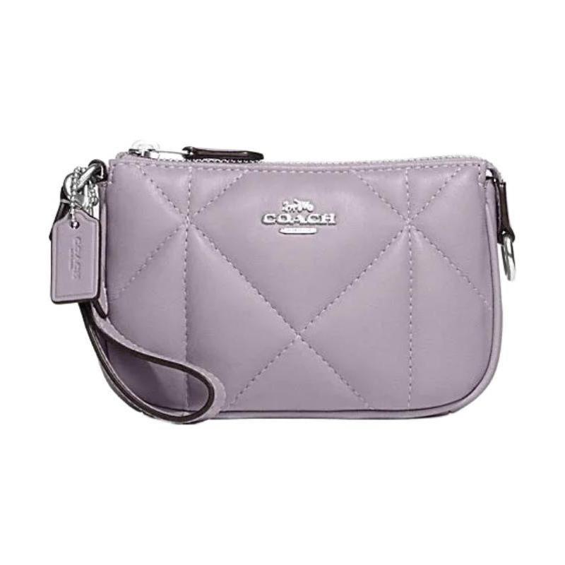 

COACH Nolita 15 Solid Color Letter Logo Logo Diamond Quilted Zipper Closure Sheep Leather and Cow Leather Clutch Handbag Women s Handbag коричневый