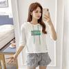 Short Sleeve 7 / 3 Sleeve Hooded Sweater Women's Middle Sleeve Spring and Summer Korean Loose Hooded Top