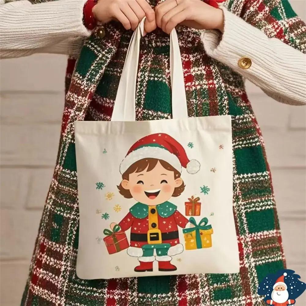 Cartoon Christmas Tree Handheld Bag Large Capacity Merry Christmas Decor  Party Favors
