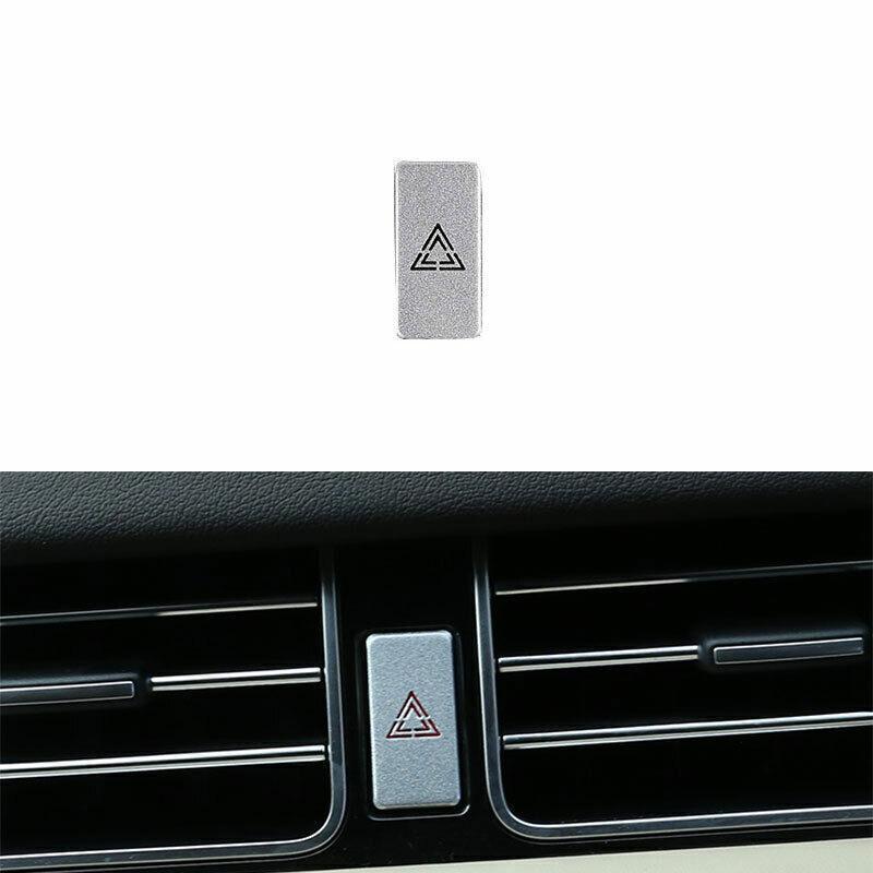 Fit For Land Rover 17- Middle Warning Light Patch Aluminum Alloy Silver 1PCS