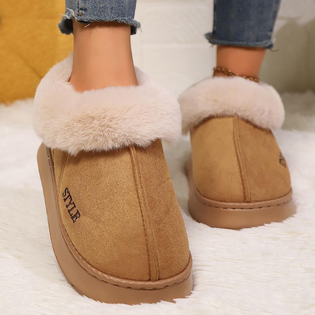 Couple's Luxury Comfortable Warm Fleece Lined Winter Slippers - Elegant, Warm, and Comfortable Thick Sole Indoor
