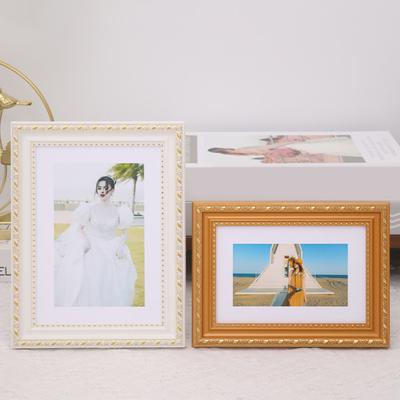 Vintage Photo Frame European Style Photo Frame with Back Hook Shatterproof Tabletop Picture Frame for Home Office Decor