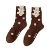 Boneless Socks Medium Tube Socks Flocked Cotton Socks Monsoon Cute Cartoon Bear Sweat-Absorbing Stockings