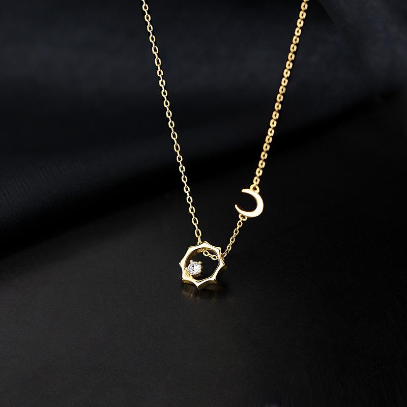 

Ожерелье «Солнце и Луна», легкая роскошная женская цепочка на ключицу, нишевый дизайн, прочная цепочка «Солнце и Луна»