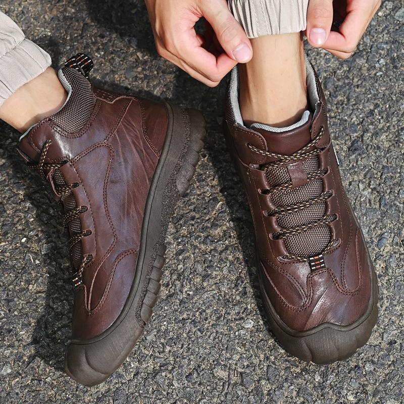 Golden Sapling Outdoorstiefel Echtschuhe Retro Winter Herrenstiefel Lässige Arbeitsschuhe für Herren Taktische Freizeit-Fußbekleidung