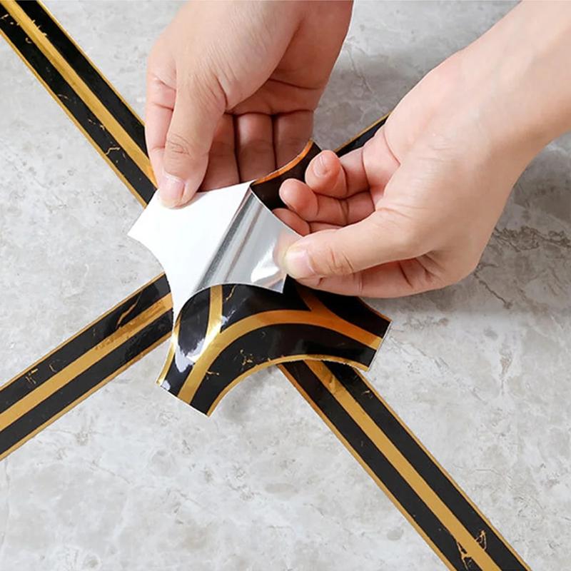 5M Self Adhesive Floor Tile Stickers Waterproof Wall Gap Sealing Tape Strip Floor Tile Beauty Seam Sticker Wall Decoration Decal