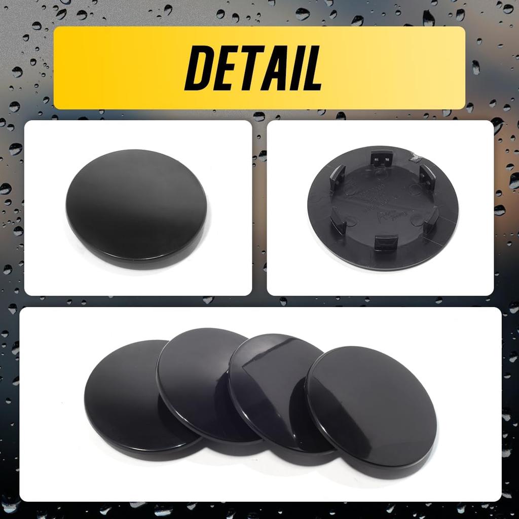 4Pcs Wheel Center Caps for Ford Focus 2005-2008 Taurus 2005-2019 Wheel Rim Outer 68.6mm(2.7in) Inner 49.8mm(1.96in) Black Hub Caps, Replacement