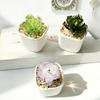 Handmade Mini Glass Flower Figurine Cute Hand Blown Small Faux Crystal Flower Bouquet In Pot Gift for Mother's Day Birthday Christmas DIY Craft