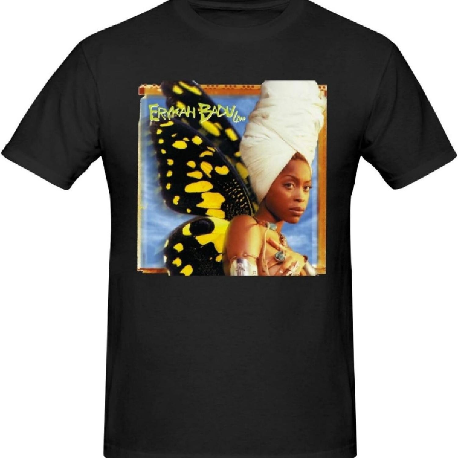 

Erykah Badu Live Мужская хлопковая футболка с коротким рукавом с принтом, графическая, для улицы, черная XXXXXL чёрный