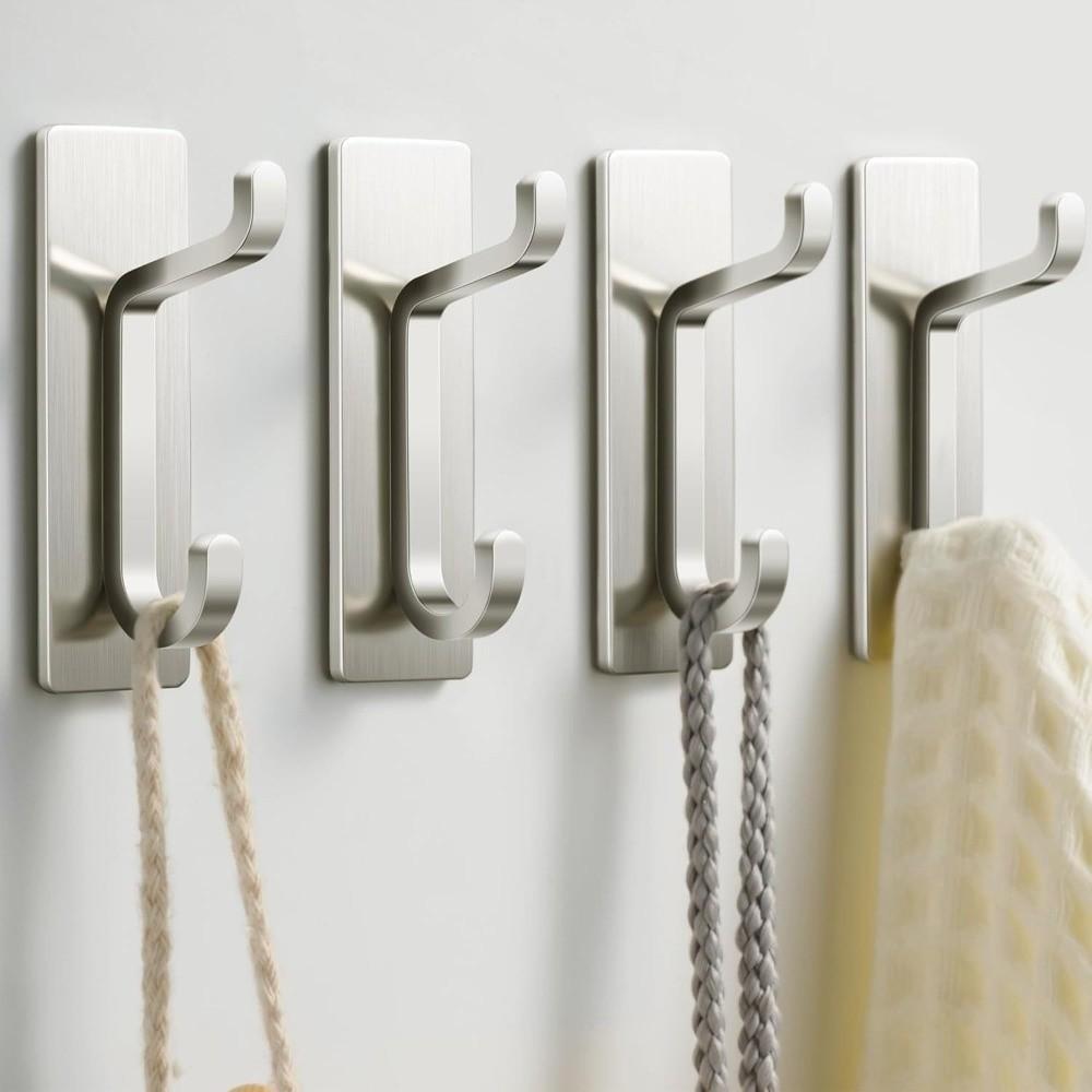 4PCS Moisture-proof Wall-Mounted Hooks Waterproof Strong Adhesive Hooks Closet Hooks  Dorm Closet