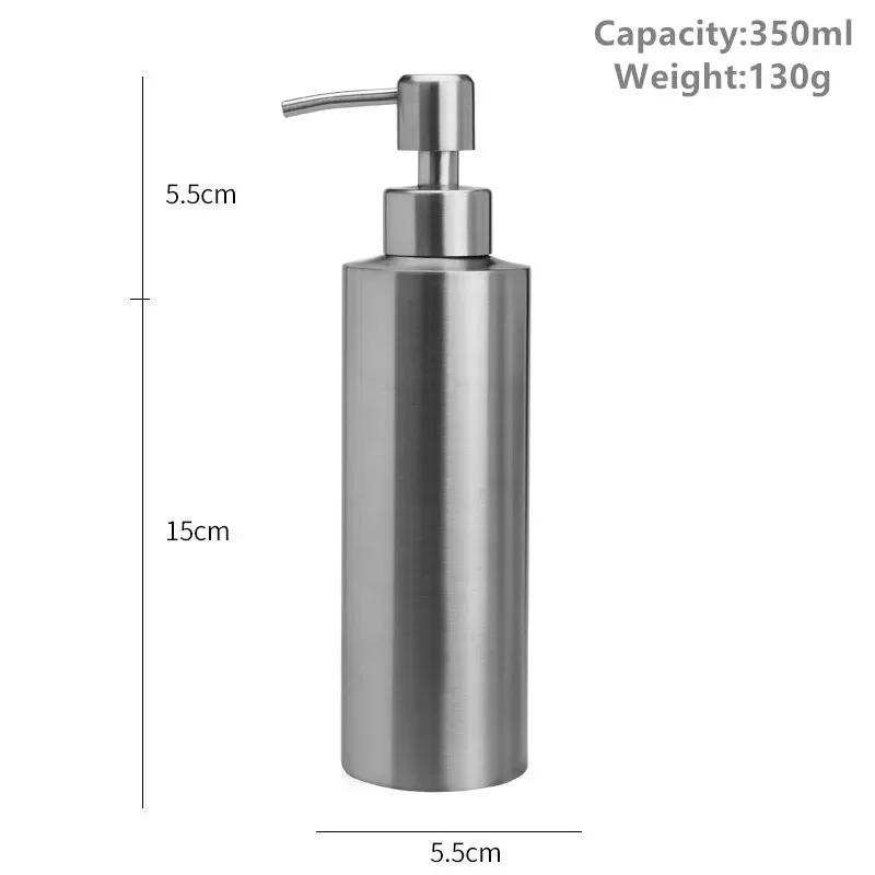Liquid Soap Dispenser Bottle Gel Bottle 304 Stainless Steel Silver Rose Gold Lotion Pump Hand Soap Kitchen Bathroom Dispenser