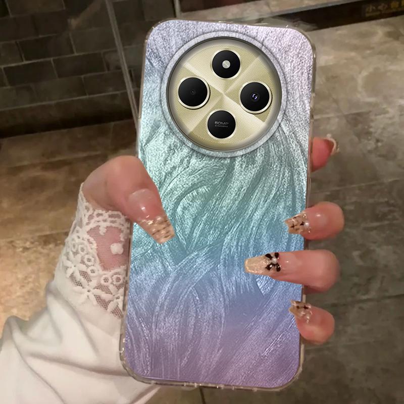 Verlaufende Gletschertextur Hülle für iPhone 16 Pro Max Samsung A56 A16 S24 S25 Xiaomi Redmi Note 14 13 Pro 14C Huawei Honor 400 200 Lite Stoßfeste Hülle