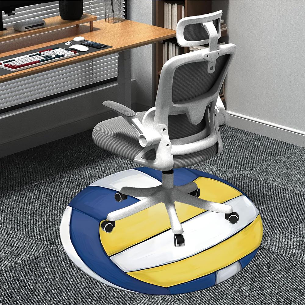 

1pc Volleyball Ball Sports Chair Carpet for Office Non-Slip, Machine Washable Rug for Office - Holiday DecorMachine Made yy251029082 80cm by 80cm