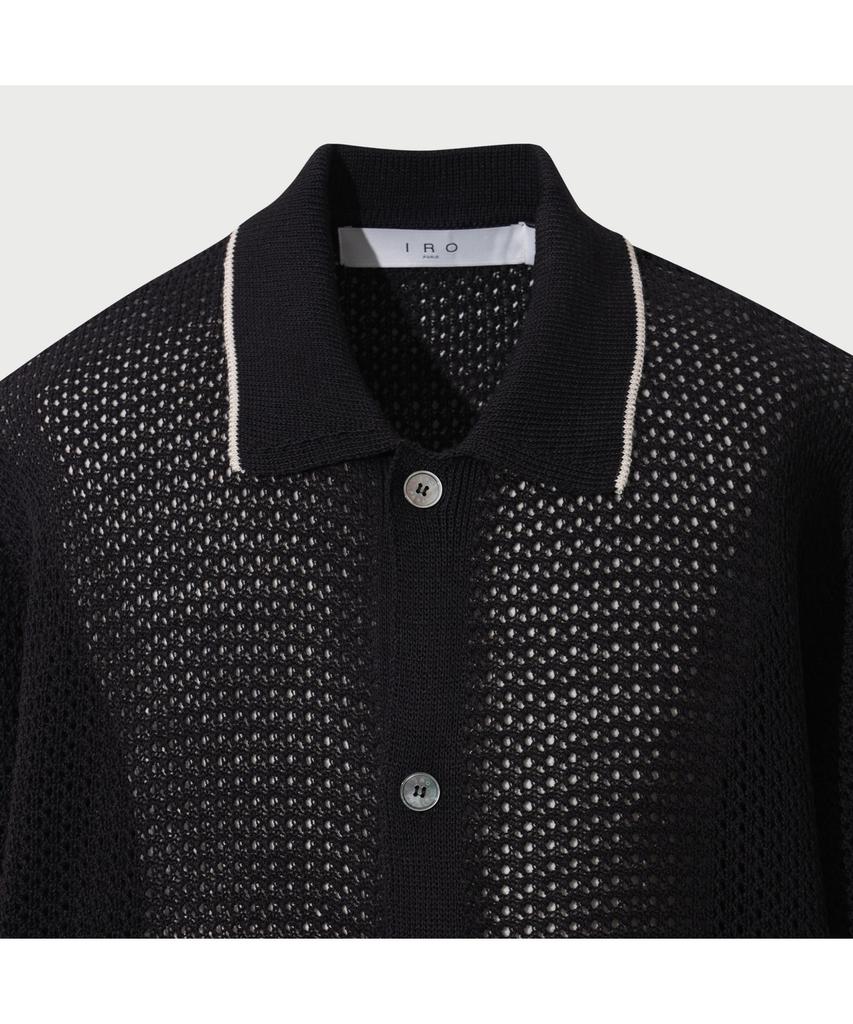 IRO Breeze Tip Contrast Short Sleeve Round Knit - Black