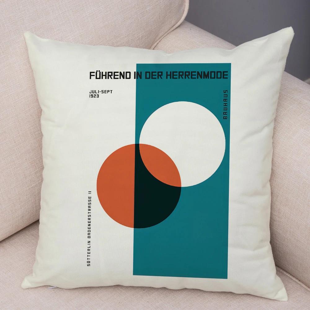 Nordic Minimalist Color Block Double Print Cushion Cover Decor Bauhaus Modern Pillowcase Soft Plush Throw Pillow Case For Sofa
