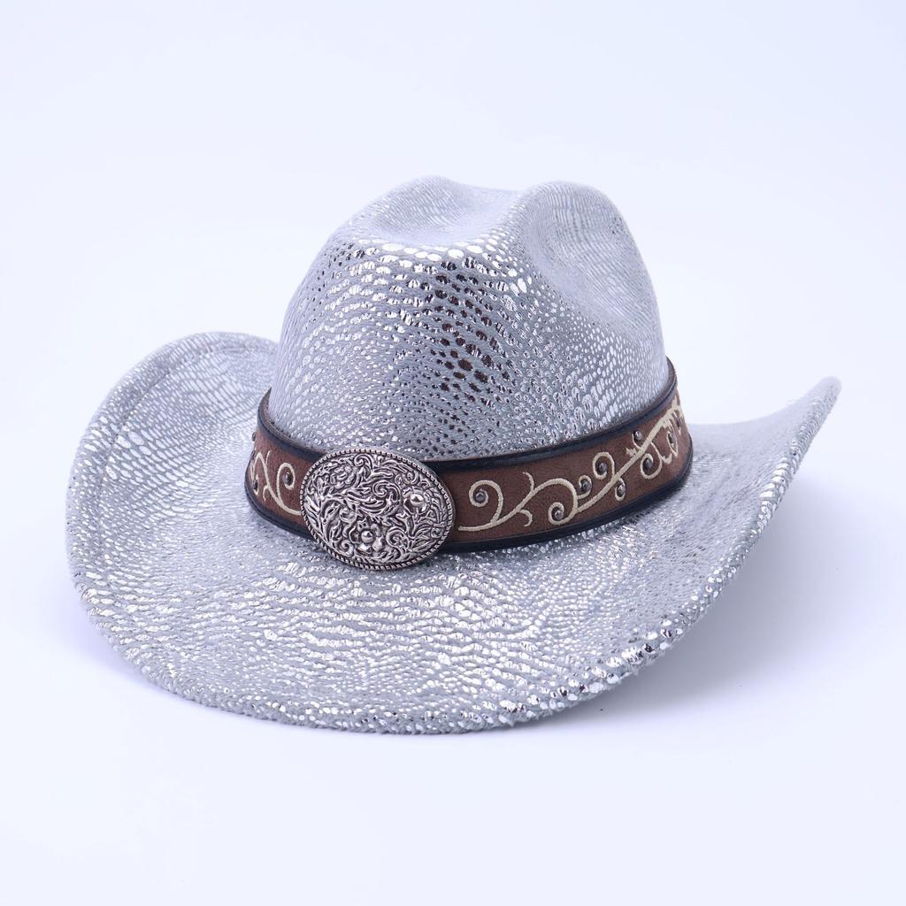 Amazon Cross-Border Explosion, European And American Classic Crocodile Pattern, Western Cowboy Hat, Men'S And Women'S Fashion One-Word Jazz Top Hat