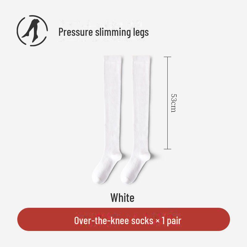 Women's Black Over-the-Knee Compression Socks - Pure Cotton, Autumn/Winter Style