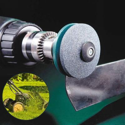 Versatile Lawn Mower Blade Sharpener - Durable Aluminum Oxide & Plastic, Fits Electric & Hand Drills, Blue