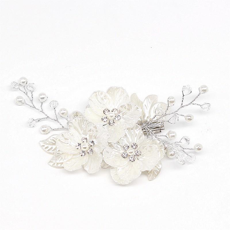 

Pattern Pearl Flower Hairpin Headdress One Size белый