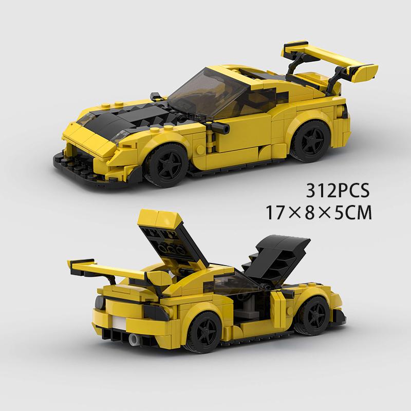 Moc City Speed Car Rally Sport Vehicle Racer ae86 M8 Model Building Blocks R34 Racing Super Technique Brick Christmas Gift