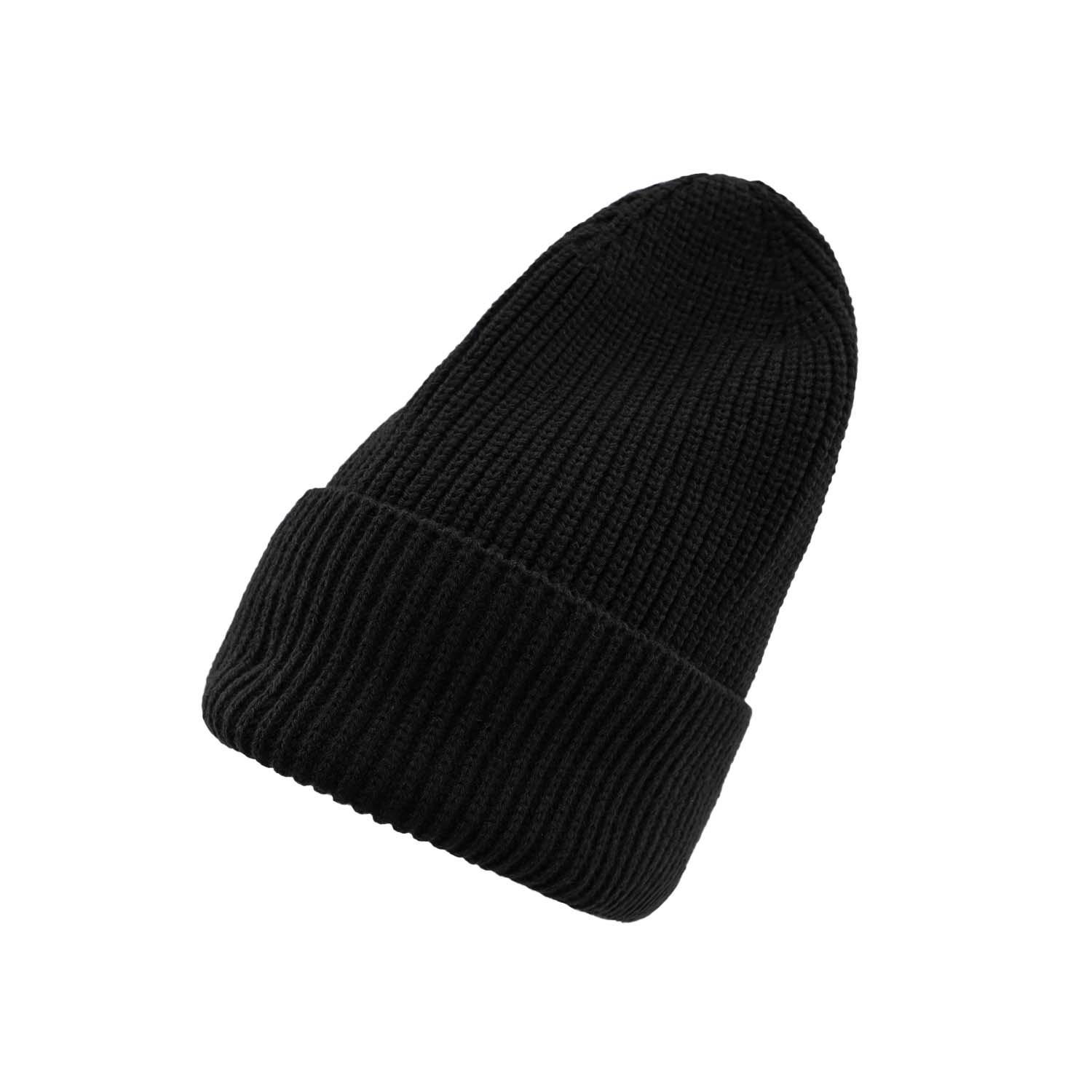 

Шапка из однотонной шерсти большого размера, теплая зимой, большая окружность головы, холодная шапка, мужская и женская зимняя увеличенная вязаная шапка чёрный