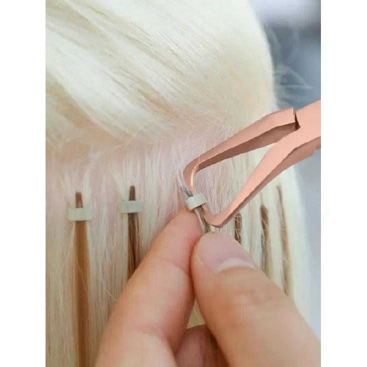 GlamorDove Beaded Weft Hair Extension Kit – Double Hole Pliers, Bead Remover & Sewing Tools