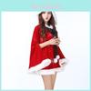 Atemberaubender Damen Weihnachts-Rot-Samt Nikolaus Umhang Kapuze Xmas Cosplay Kostüm