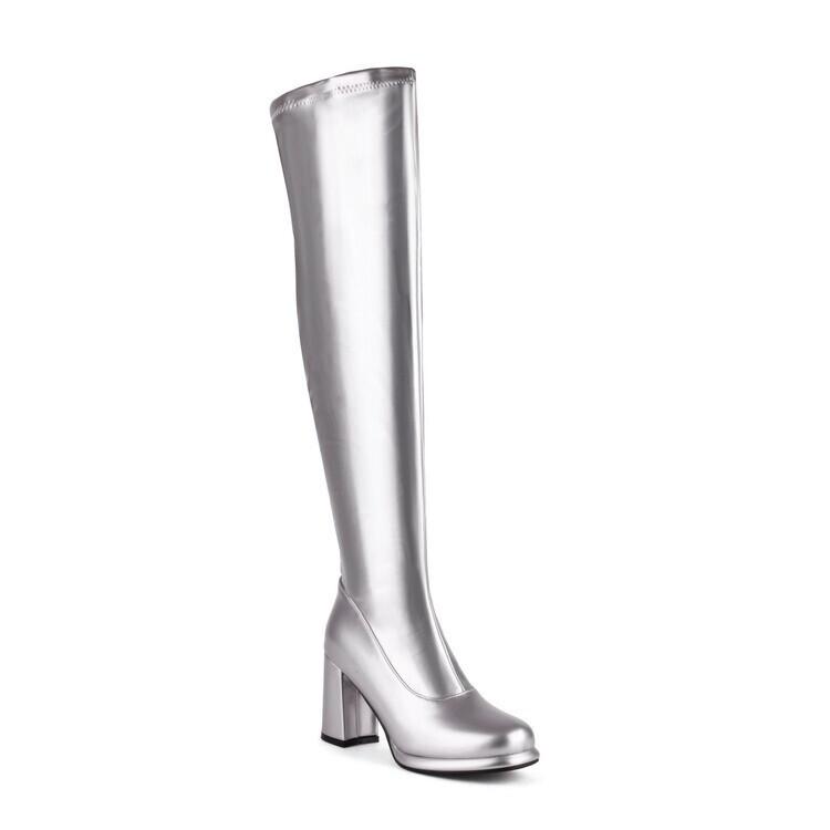 Sexy Boots European and American Style Thick Heel Long Tube Over the Knee  Boots Large Size