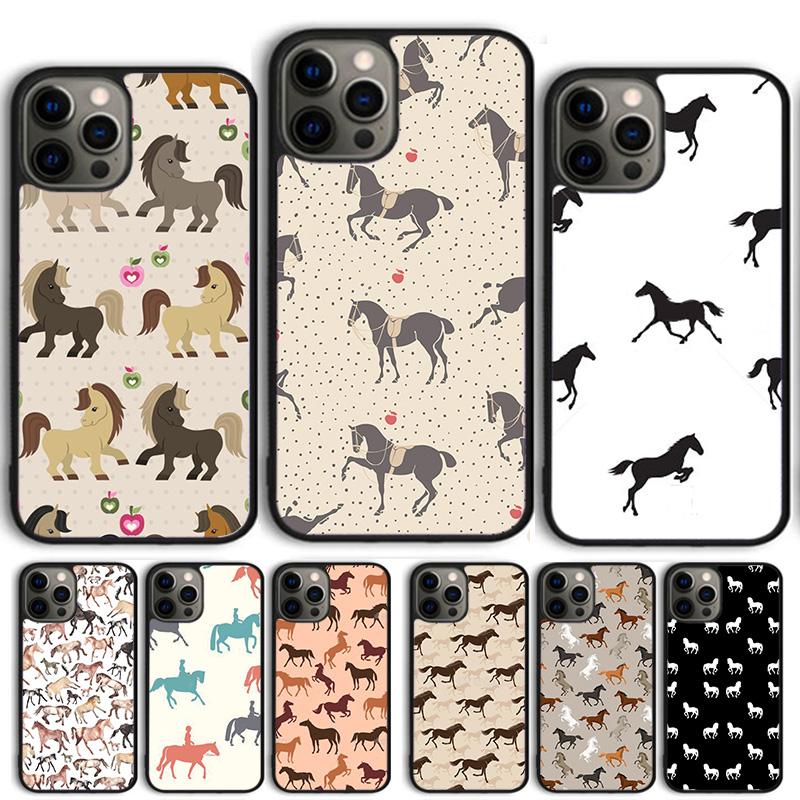 Horses Pattern Collage Phone Case Cover For iPhone 17 Air 15 16 14 13 12 Pro Max 11 Pro Max Plus Coque Shell