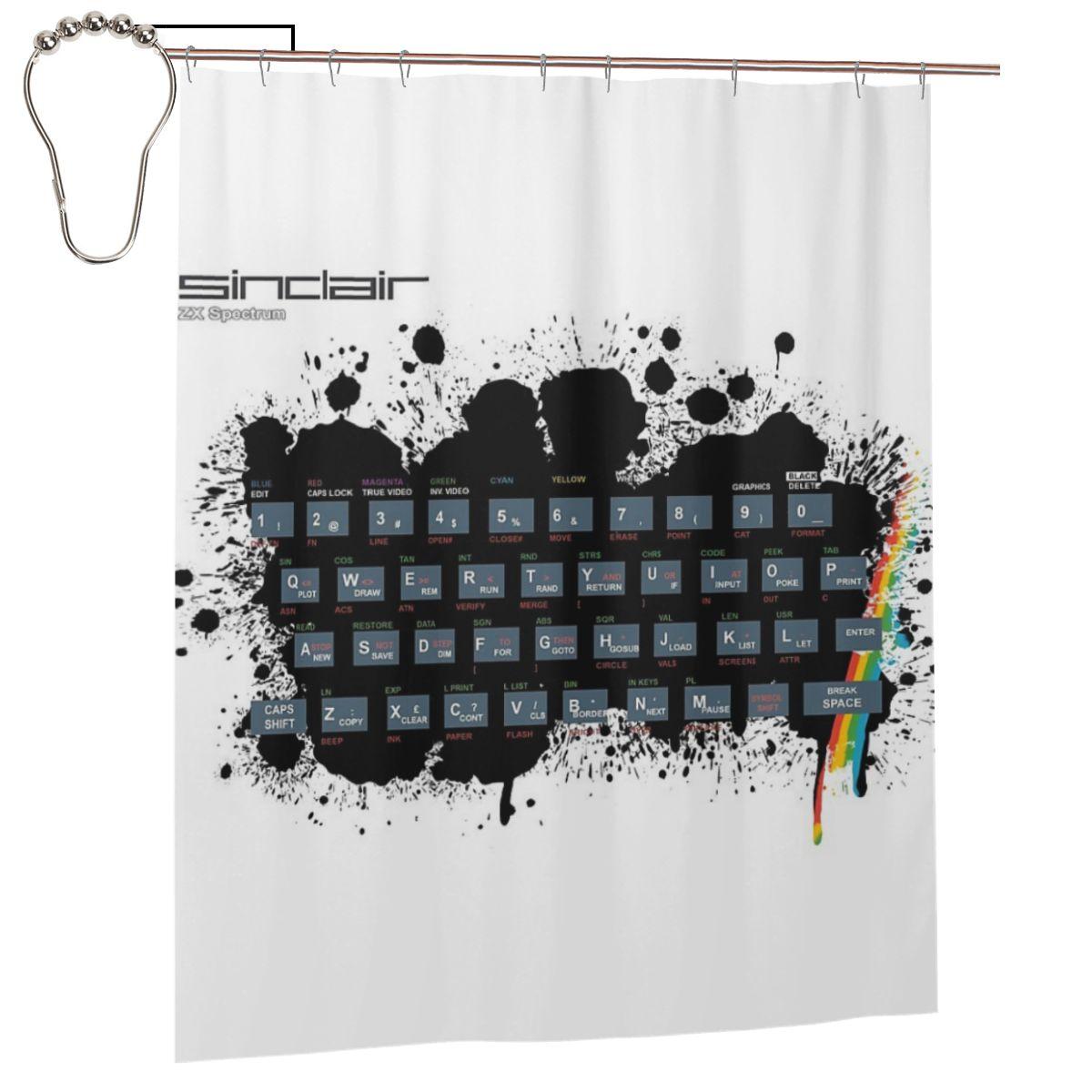 

Retro Gaming Art - Zx Spectrum Shower Curtain Bathroom Polyester Waterproof Bath Curtains With Hooks W60H190(CM)-1 Pcs