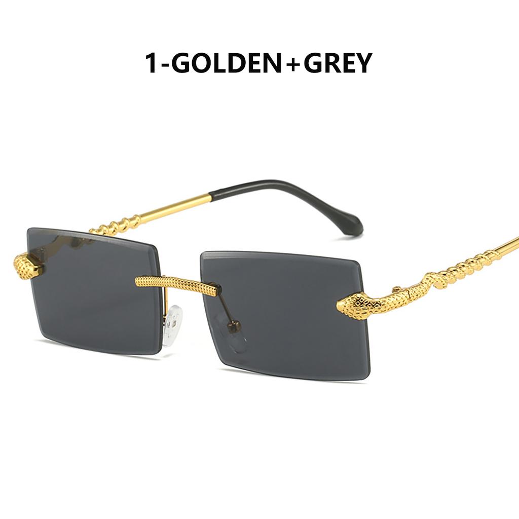 Vintage Rimless Mens Sunglasses Rectangle Frameless Sunglasses for Men Women Used for Driving Traveling Hiking Eye Protection