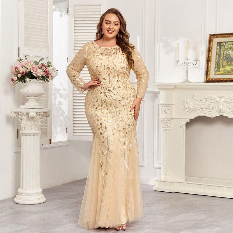 Sukienki Wieczorowe Plus Size Sequinowe Rybi Ogon Dopasowane Seksowne Imprezowe